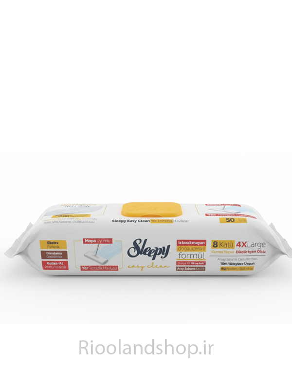 دستمال مرطوب تمیزکننده‌ی کف Sleepy Easy Clean (بسته ۵۰ عددی)